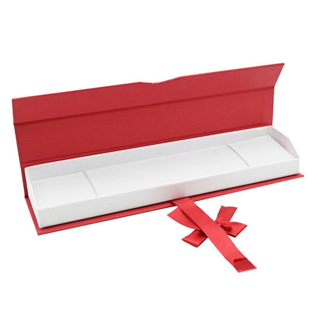 Red and White Magnetic Ribbon Jewelry Bracelet Gift Boxes