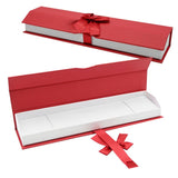 Red and White Magnetic Ribbon Jewelry Bracelet Gift Boxes