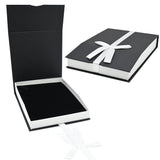 Black and White Magnetic Ribbon Jewelry Necklace or Chain Boxes