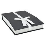 Black and White Magnetic Ribbon Jewelry Necklace or Chain Boxes