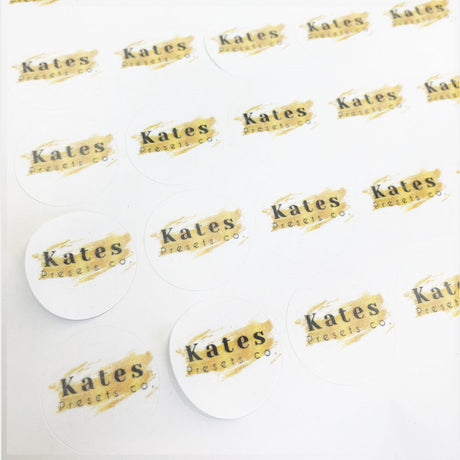 Matte White Custom Printed Stickers / Labels 3/4" x 3/4"