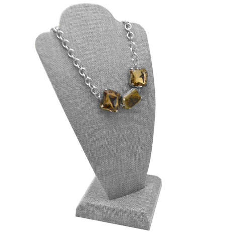 Grey Linen 2 Piece Jewelry Necklace or Chain Display