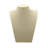 Beige Linen Curved Jewelry Necklace and Chain Display Bust, 9-1/2" Tall