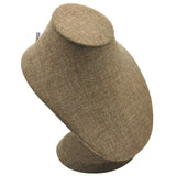 Brown Burlap Jewelry Necklace Display Bust, 7-1/2" Tall