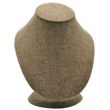 Brown Burlap Jewelry Necklace Display Bust, 7-1/2" Tall