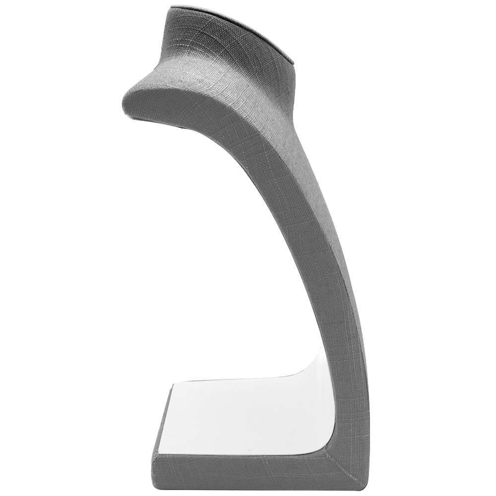Grey Linen Curved Tall Necklace Display Bust, 14-1/2" Tall