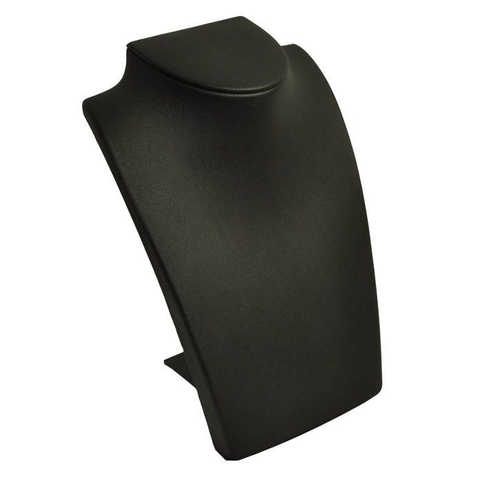 Black Leatherette Fold-able Jewelry Necklace Display Stand,  8-1/4" Tall 