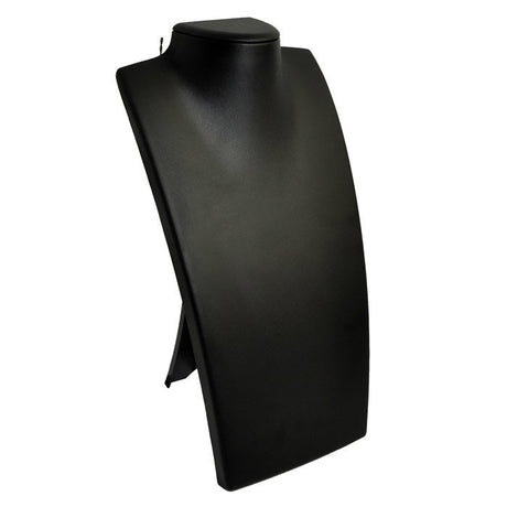 Black Leatherette Fold-able Jewelry Necklace Display Stand, 13-1/2" Tall 
