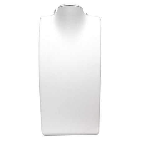 White Leatherette Fold-able Jewelry Necklace Display Stand, 13-1/2" Tall