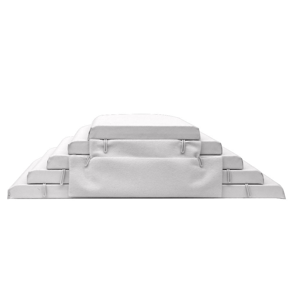 White Leatherette 4 Tier Jewelry Necklace Display 
