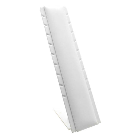 White Leatherette Adjustable Jewelry Pendant Display Stand, Holds 9 Pendants