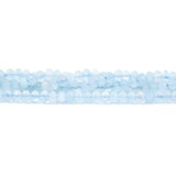 Aquamarine Beads 3x4mm Faceted Rondelle A Grade - Natural Blue Gemstone Strand