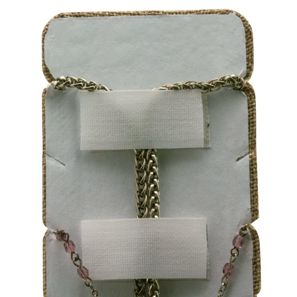 Brown Burlap Adjustable Jewelry Pendant Display Stand, Holds 9 Pendants