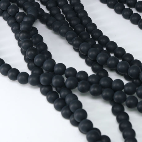 Black Onyx Beads 8mm Round – Matte Finish