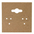 Brown Kraft 1-1/2" x 1-1/2" Jewelry Earring Hanging Cards, 100 Per Pack