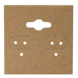 Brown Kraft 1-1/2" x 1-1/2" Jewelry Earring Hanging Cards, 100 Per Pack
