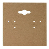 Brown Kraft 2" x 2" Jewelry Earring Hanging Cards, 100 Per Pack