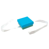 Aqua Striped with White Ribbon Jewelry Pendant or Earring Boxes