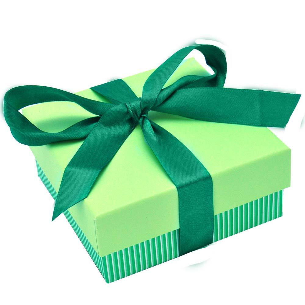 Green and White Striped Jewelry Bangle or Bracelet Gift Boxes