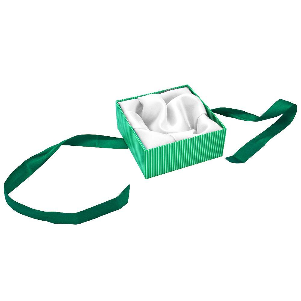 Green and White Striped Jewelry Bangle or Bracelet Gift Boxes
