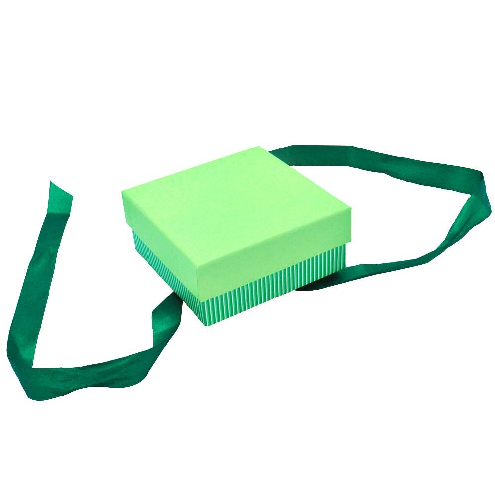 Green and White Striped Jewelry Bangle or Bracelet Gift Boxes