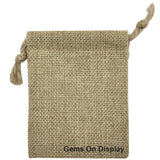 Brown Burlap Drawstring Gift Pouches, 2-3/4" x 3"