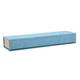 Light Blue Burlap and Faux Natural Wood Jewelry Bracelet or Watch Boxes