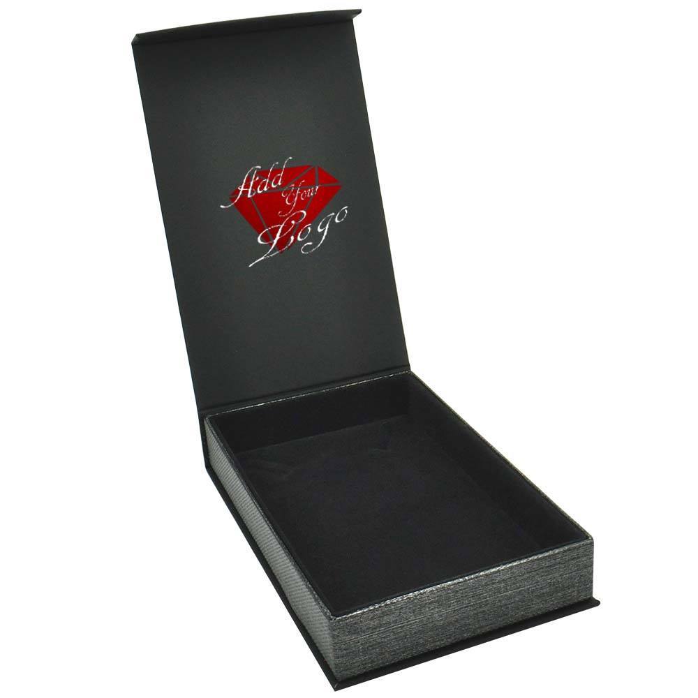 Black and Grey Magnetic Lid Jewelry Necklace Packaging Boxes