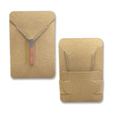 Kraft Ncklace Card with Necklace Holder 2" x 3" Rounded Corner
