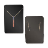 Matte Black Necklace Card with Necklace Holder 2" x 3" Rounded Corner