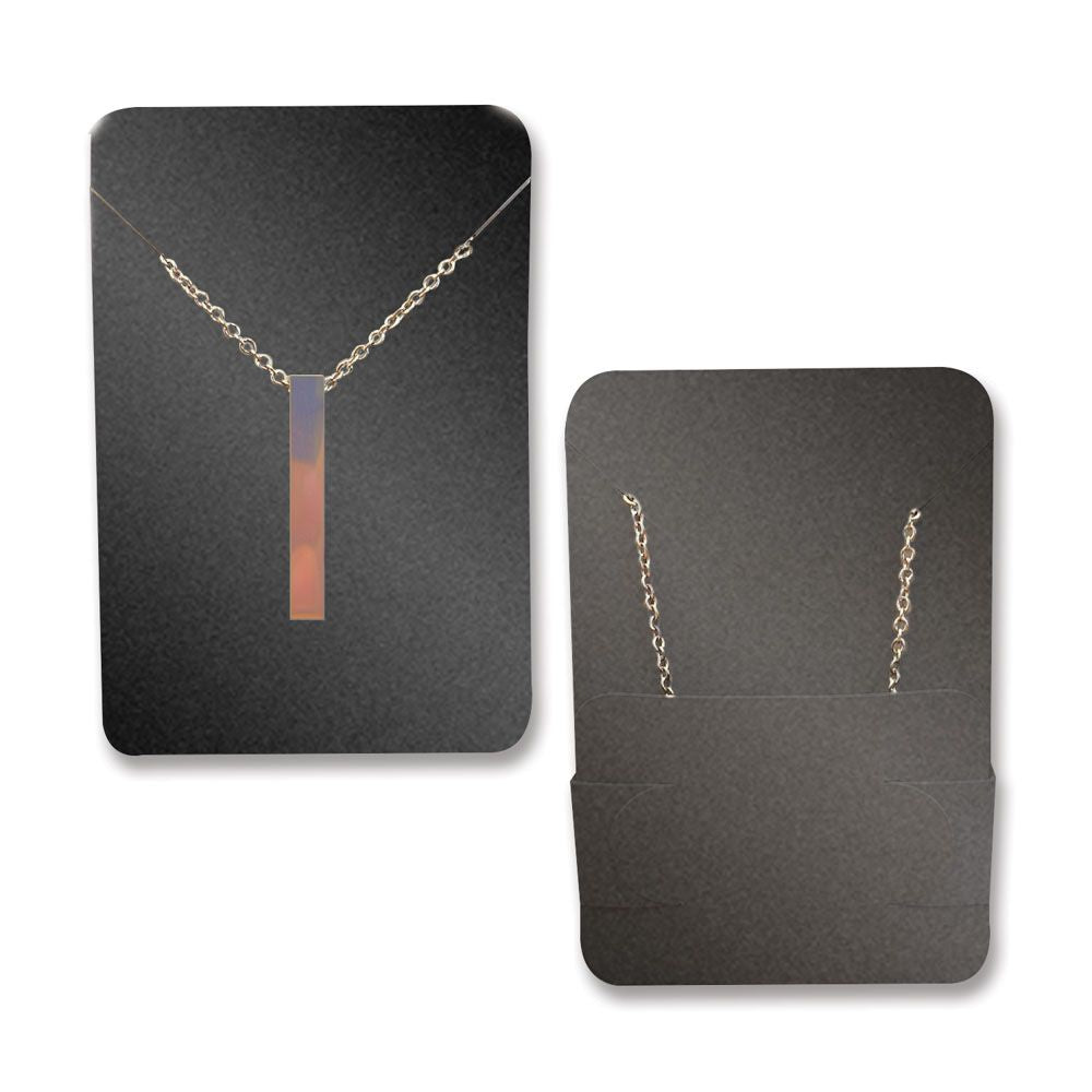 Shimmer Black Necklace Card with Necklace Holder 2" x 3" Rounded Corner