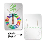 Shimmer Silver Necklace Card with Necklace Holder 2" x 3" Rounded Corner