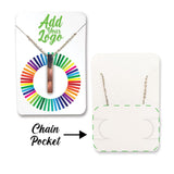 Matte White Necklace Card with Necklace Holder 2" x 3" Rounded Corner