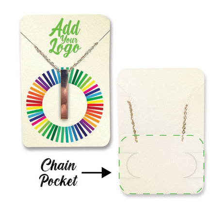 Ivory Necklace Card with Necklace Holder 2" x 3" Rounded Corner