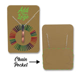 Kraft Ncklace Card with Necklace Holder 2" x 3" Rounded Corner