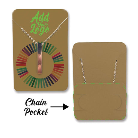 Kraft Ncklace Card with Necklace Holder 2" x 3" Rounded Corner