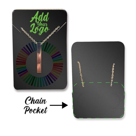 Matte Black Necklace Card with Necklace Holder 2" x 3" Rounded Corner