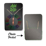 Shimmer Black Necklace Card with Necklace Holder 2" x 3" Rounded Corner