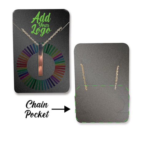 Shimmer Black Necklace Card with Necklace Holder 2" x 3" Rounded Corner