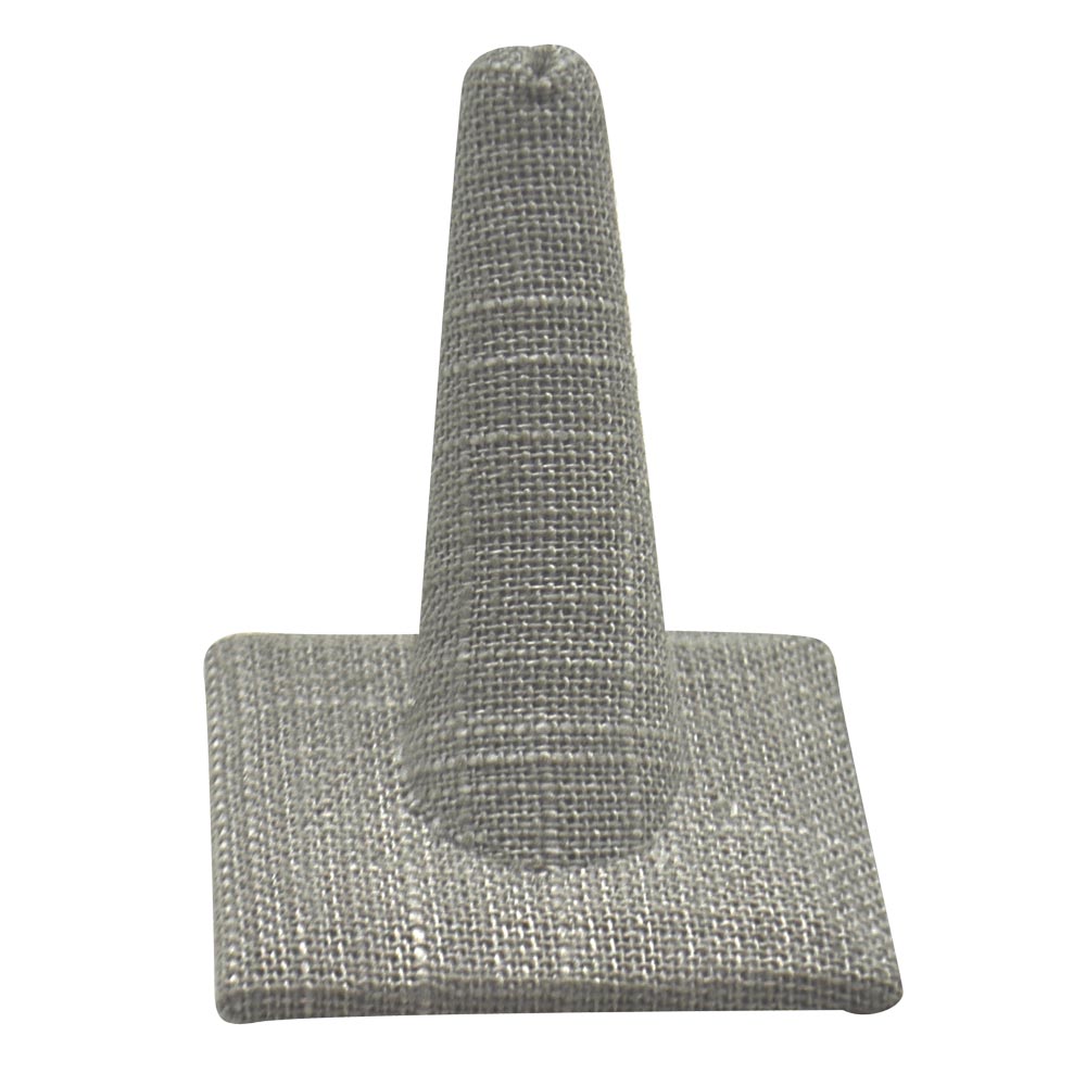Grey Linen Single Finger Jewelry Ring Display 