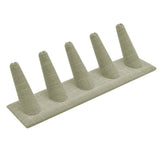 Grey Linen 5 Finger Jewelry Ring Display