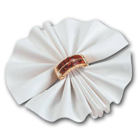White Leatherette Jewelry Ring Fan Display 