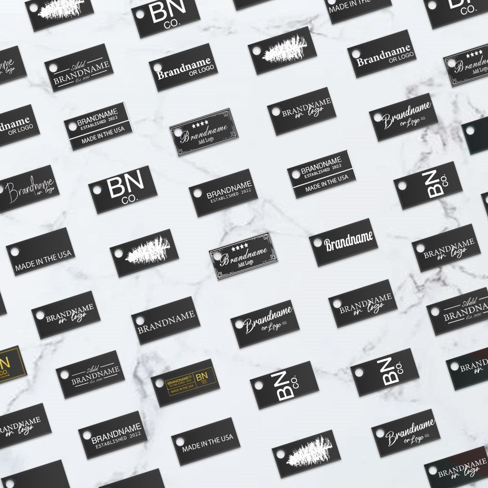 Matte Black Custom Hang Tag Rectangle - 1" x 1/2" (300 pcs)
