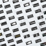 Matte Black Custom Hang Tag Rectangle - 1" x 1/2" (300 pcs)