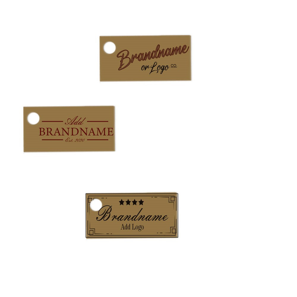 Kraft Custom Hang Tag Rectangle - 1" x 1/2" (300 pcs)