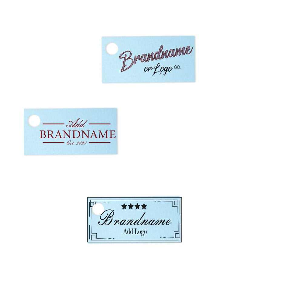 Shimmer Blue Custom Hang Tag Rectangle - 1" x 1/2" (300 pcs)