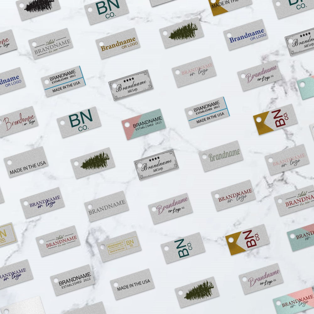 Smoke Grey Custom Hang Tag Rectangle - 1" x 1/2" (325 pcs)