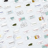 Shimmer White Custom Hang Tag Rectangle - 1" x 1/2" (300 pcs)
