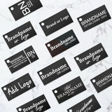 Matte Black Custom Hang Tag Rectangle - 1" x 2" (100 pcs)