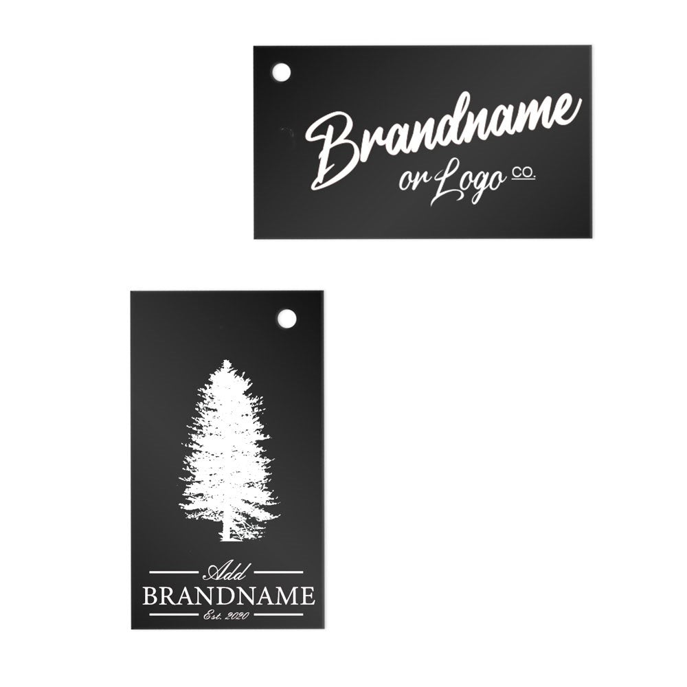 Matte Black Custom Hang Tag Rectangle - 1" x 2" (100 pcs)